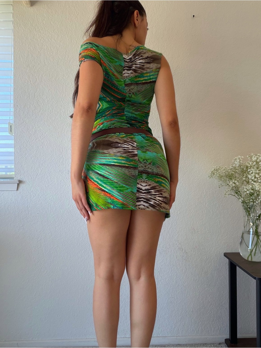 2000s SCAPA by Lauren Perre Abstract Animal Print Dress |Cavalli Inspired - Picture 6 of 8